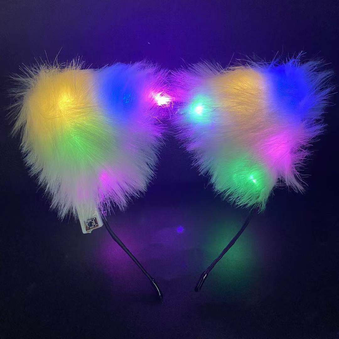 Japanese cute plush Light up bell Fox ears Fox Ears accessories Light up cat ears headband details Picture