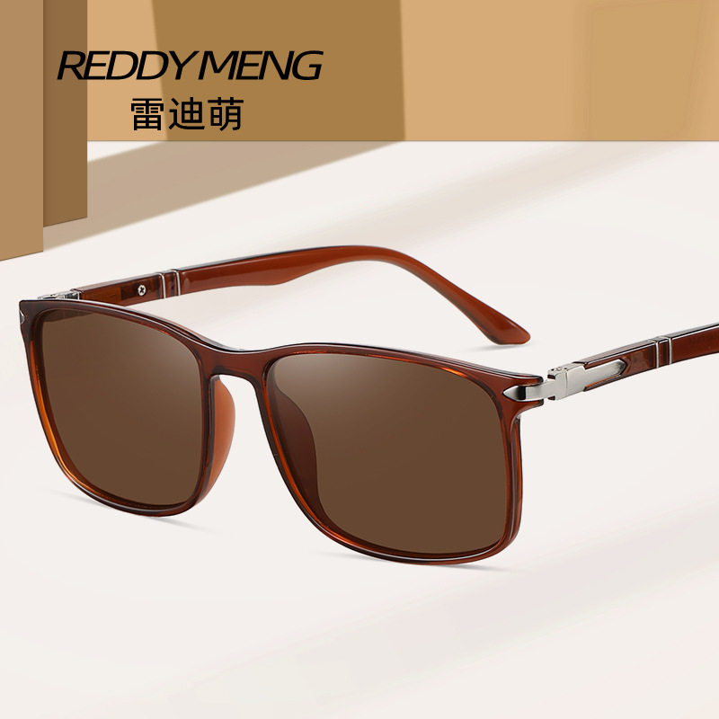 男士弹簧腿偏光太阳镜新款外销TR90方框休闲墨镜个性街拍潮流眼镜