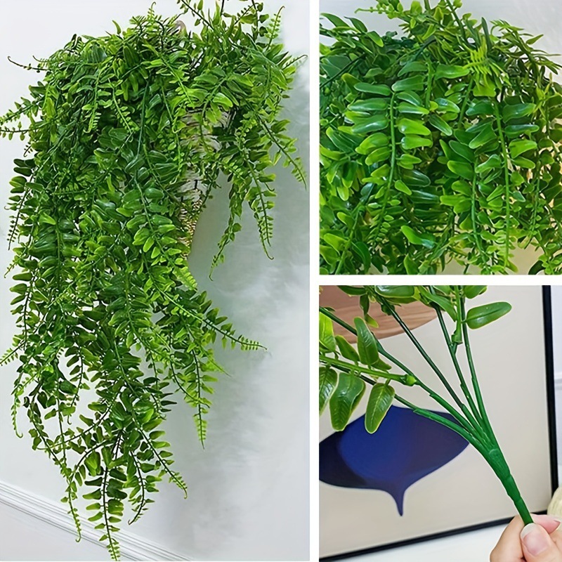 亚马逊仿真壁挂波斯草藤条人造悬挂蕨类植物藤蔓悬挂绿色植物详情8