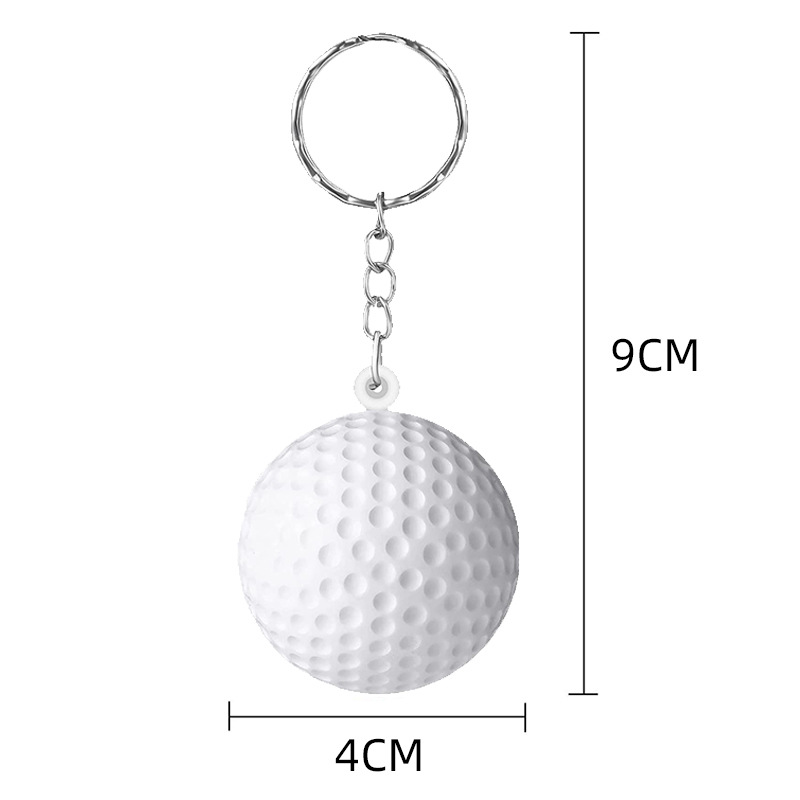Wholesale of cross-border 40mm mini PU golf keychain children's stress-relieving foam sponge ball backpack pendants Application Scenario
