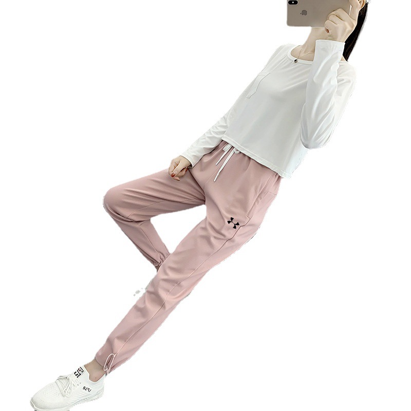 The LOGO can be added. Autumn and winter women's pure cotton tight-fitting Harem pants, large-sized sportswear pants, women's running and yoga pants are trendy Item Picture