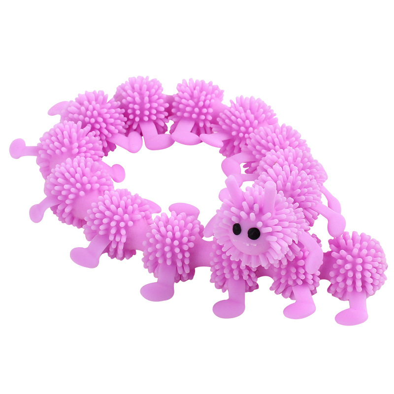 Creative Stress Relief Venter Soft Silicone 16-Section Caterpillar Lala Fun Prank Stretching Tpr Silicone Toys Item Picture