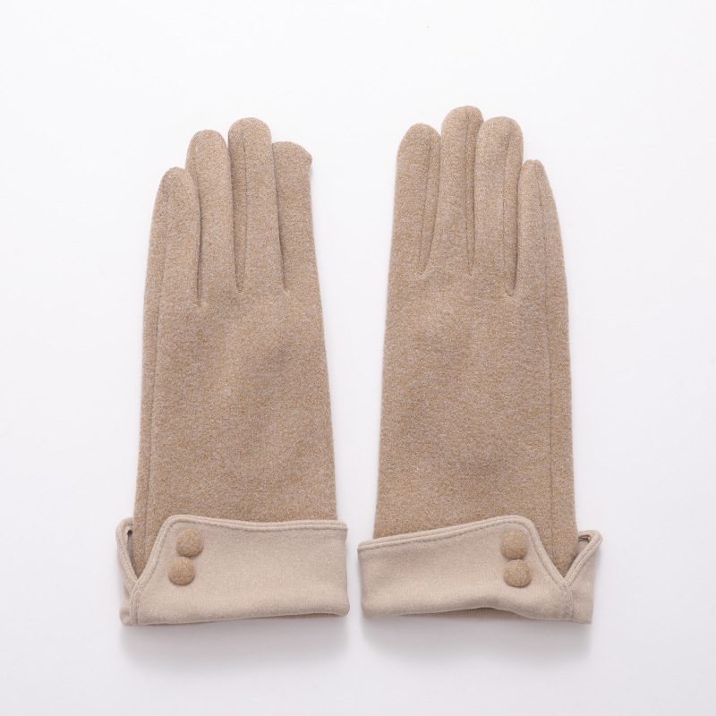 Gloves Ladies Autumn And Winter Warm Velvet Driving Riding Windproof Touch Screen Gloves Five Finger Finger Gloves Wholesale Specification drawing