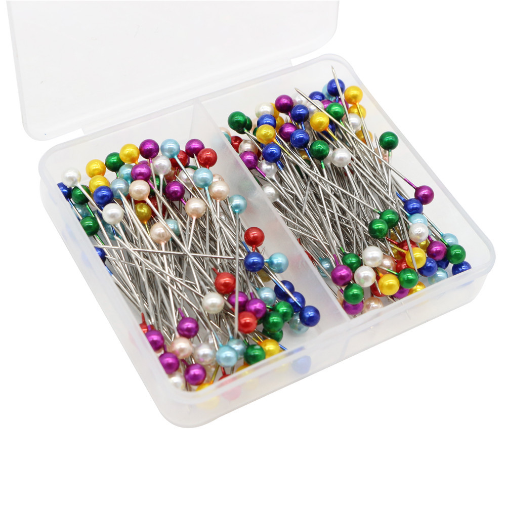 Amazon 200 caja de doble compartimento color pearl needle 38mm largo traje de costura pearl needle