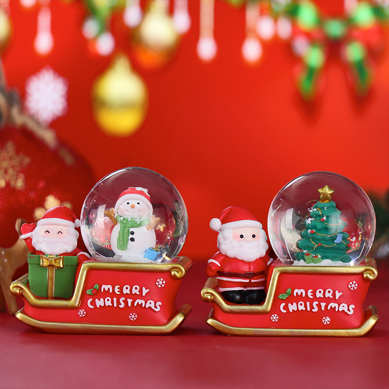新圣诞系列发光水晶球圣诞老人发亮雪花球圣诞树装饰灯玻璃球摆件（价格面议）详情图2