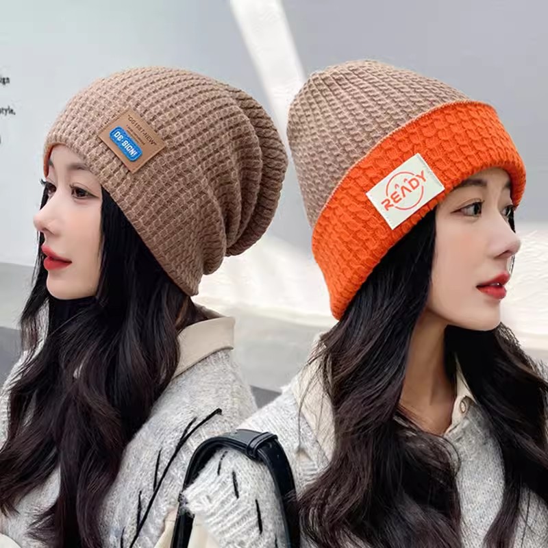 Hat Women's Winter Double-Sided Pile Hat Cycling Warm Woolen Hat Maternity Postpartum Moon Hat Spring And Autumn Knitted Cold Hat Specification drawing