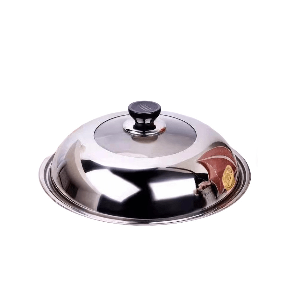 Factory Wholesale Stainless Steel See-Through Pot Cover Household Stir-Fry Cover 32Cm----40Cm Wok Combination Cover Item Picture