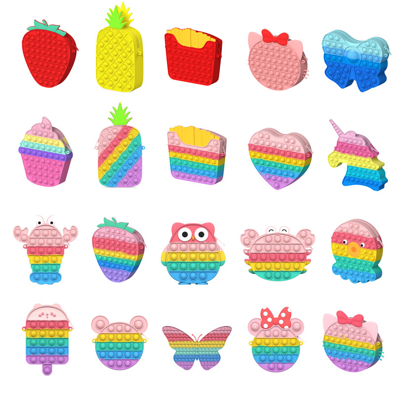 新款卡通硅胶零钱包可爱儿童小挎包幼儿园女宝宝外出迷你收纳潮包