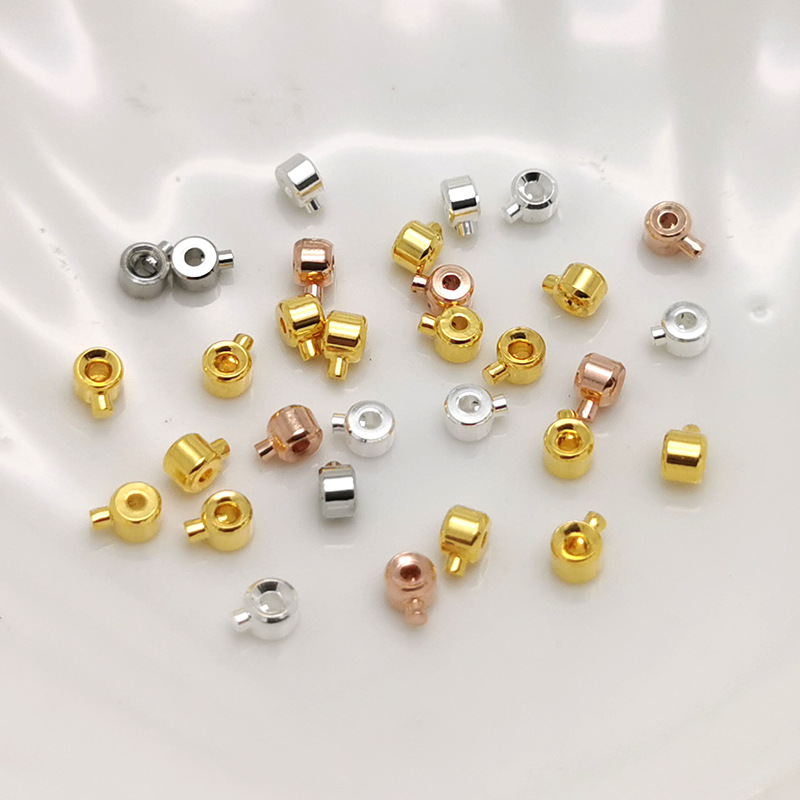 3.2ＭＭ扁定位扣 DIY饰品配件材料 高压锅扣 真金保色工艺 固定扣
