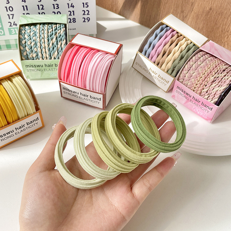 A simple and seamless rubber band tied high ponytail hair tie, a high-end female Internet celebrity hair tie, a new leather case headwear in 2025