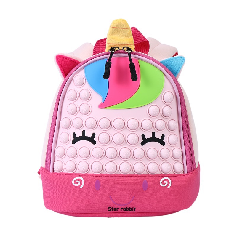 Children's Backpack Kindergarten Silicone Bubble Backpack 2-6 Years Old Cartoon Cute Animal Backpack Item Picture