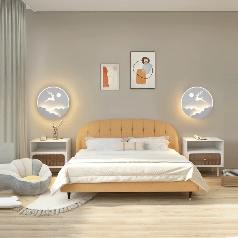 led wall lamps, modern and simple bedroom bedside lamps, living room TV background wall decorative lamps, creative children's room wall lamps Specification drawing