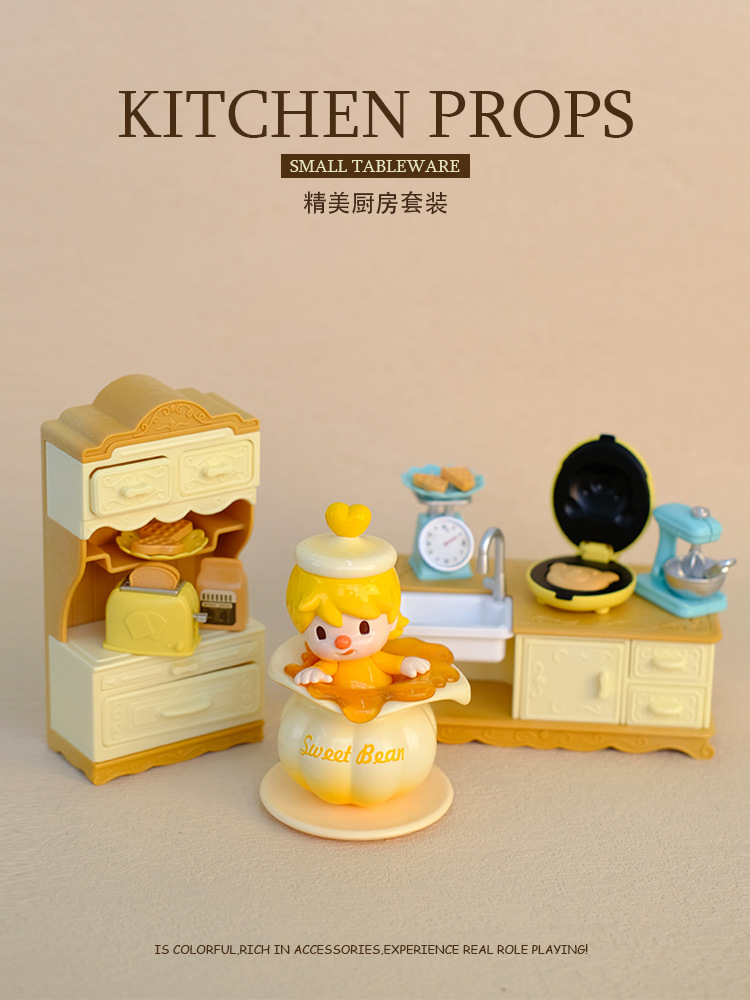 跨境日本超市diy仿真迷你微缩食玩鲷鱼烧面包收纳柜厨房套装玩具详情2