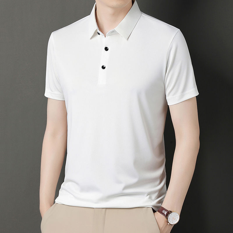 Summer polo shirts, men's short-sleeved T-shirts, lapel men's high-end business cotton T-shirts, trendy tops