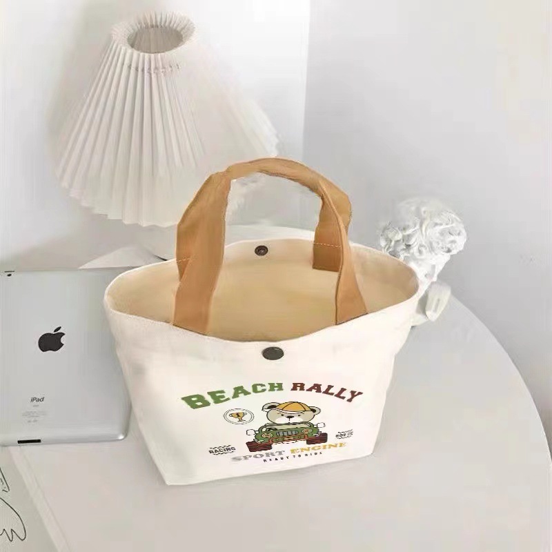 Cartoon canvas bags, ins high-end mini canvas bags, hand-held bento bags, kindergarten gift bags, customizable designs available Specification image