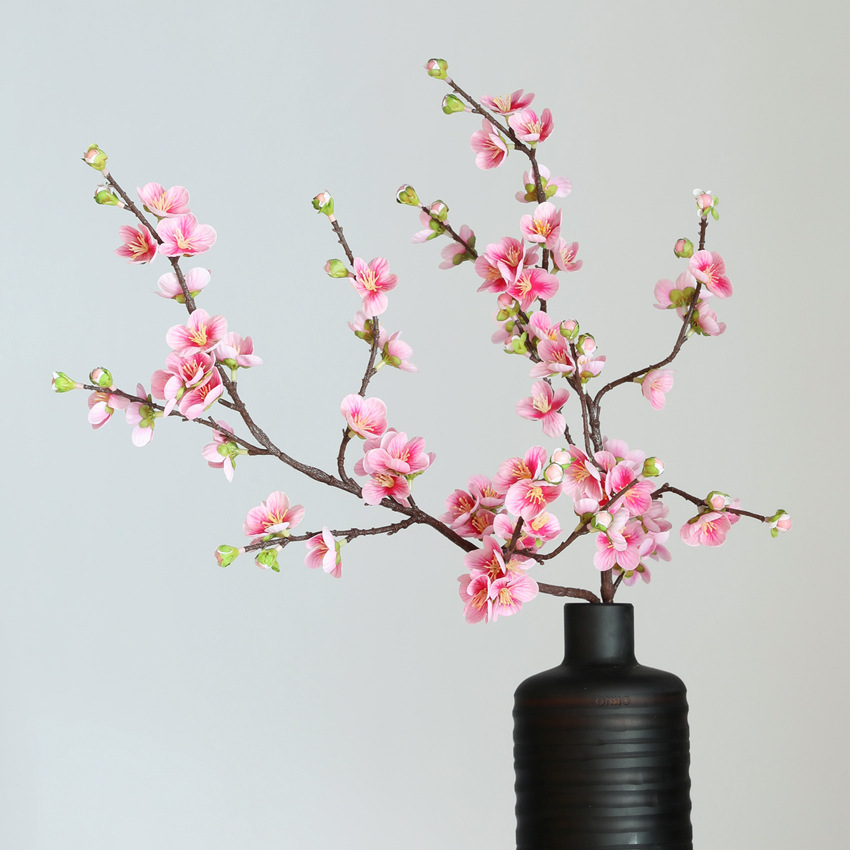 杏花 仿真花3D胶布桃花假花手感中式梅花 家居装饰样板房造型详情7