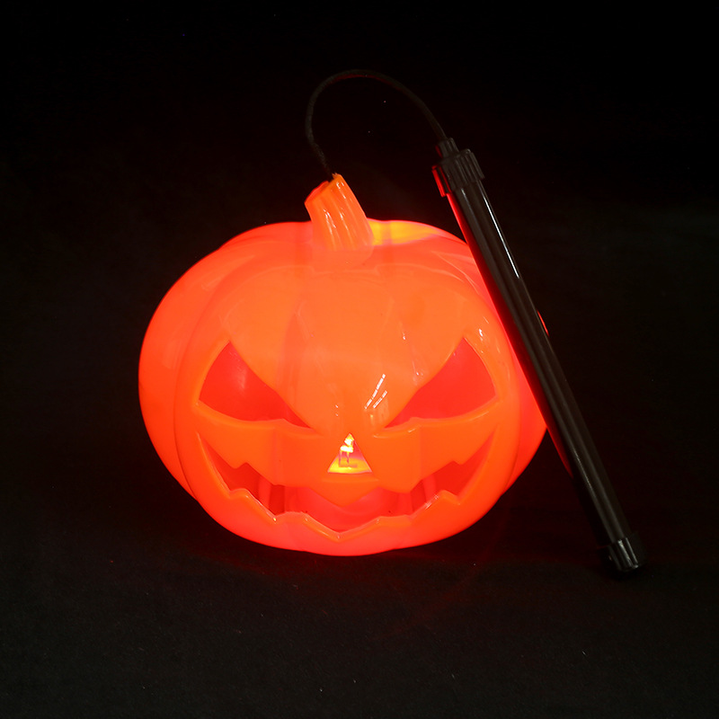 Halloween New Needle Mouth Hand Jack-O '-Lantern Children Light With Sound Effects Jack-O' -Lantern Activity Layout Props Wholesale