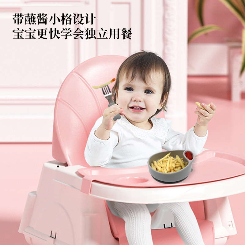Baby food bowls, mother and baby dining silicone bowls, plates, children's anti-drop suction cups and bowls, infant feeding tableware, children's bowls details Picture