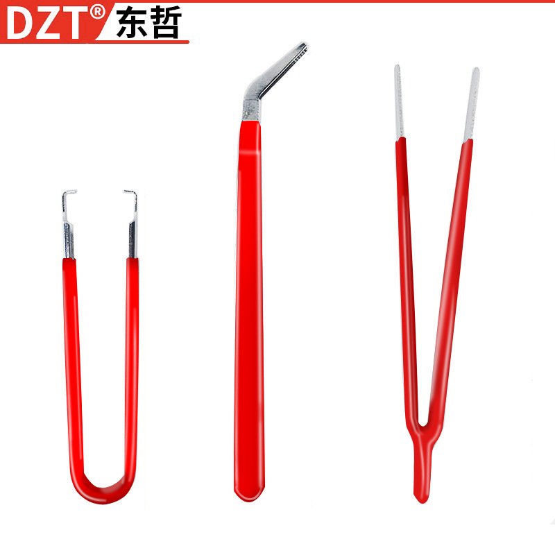 7pc tweezers set, anti-static elbow electronic pliers, mobile phone repair tweezers set, hardware tools Item Picture