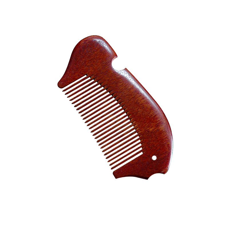 绿檀木梳子女白底实物图