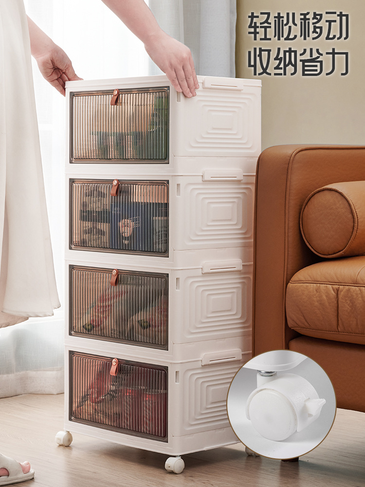 Shoebox storage box Transparent pull-out shoe cabinet folding device to save space shoe rack thumbnail
