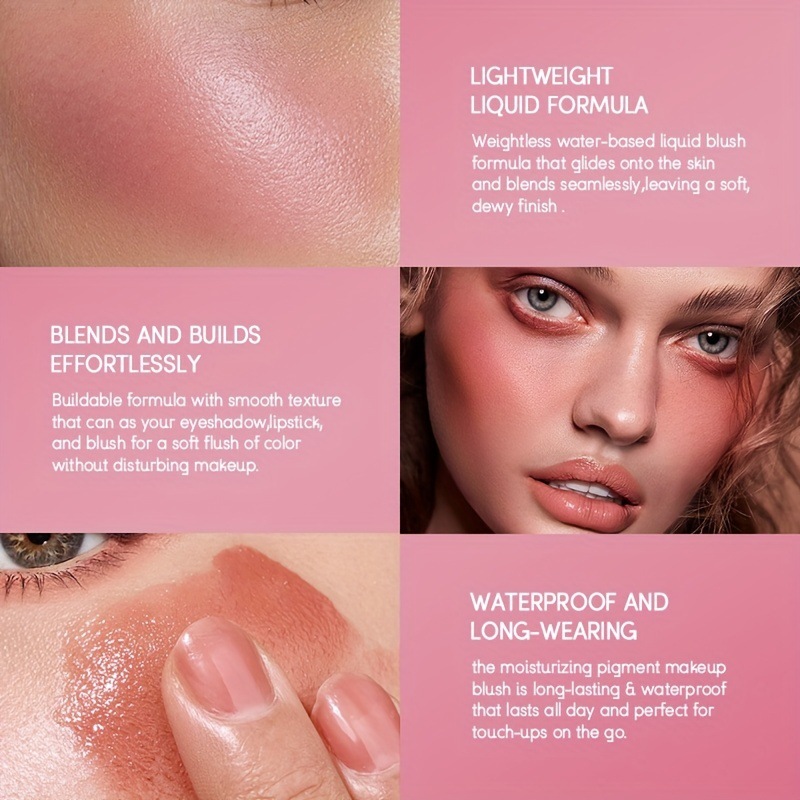 USHAS Amazon's 4-color liquid blush eyeshadow is a cross-border bestseller. It can be used for both lip and cheek contouring, with a natural, subtle and bright glow details Picture