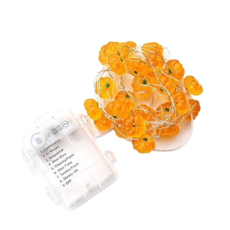 Crossover halloween calabaza luz string led caja de batería acción de gracias 3D estereoscópica día de fantasmas luces decorativas al aire libre Item Picture