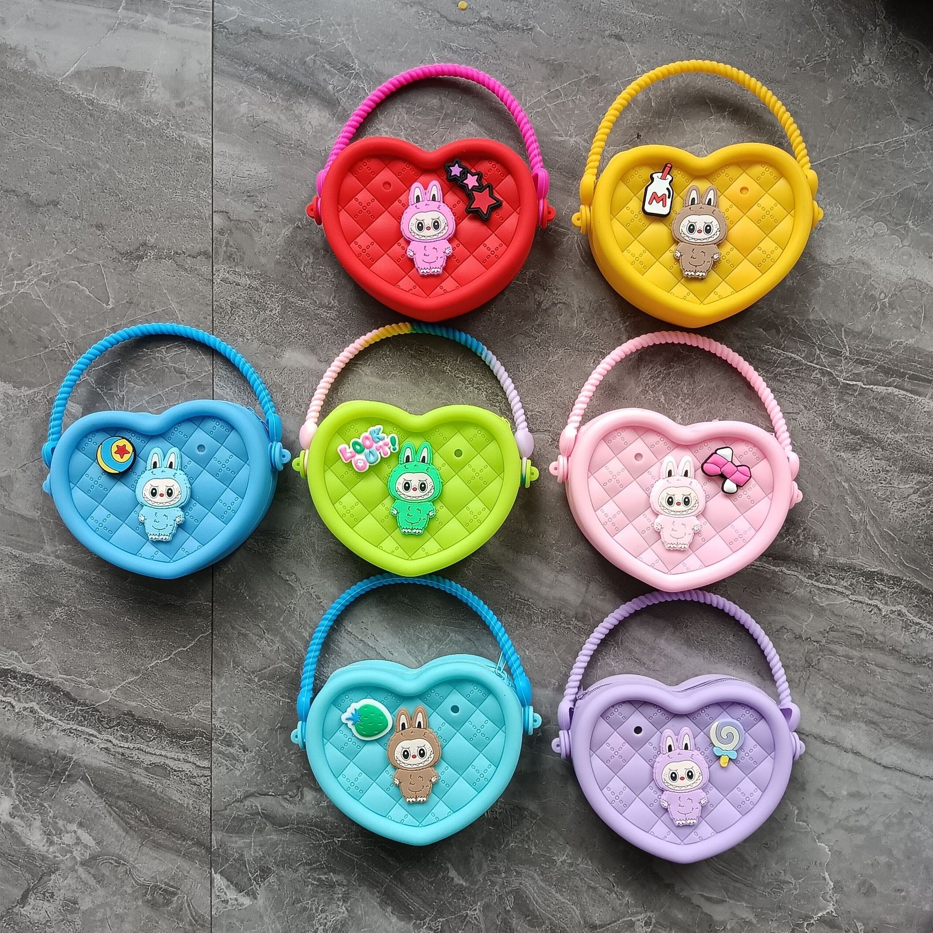 方形洞洞硅胶零钱包儿童diy斜跨手提钥匙包 可爱卡通硅胶包包洞洞乐零钱包硅胶手提包斜挎包儿童玩具包细节图