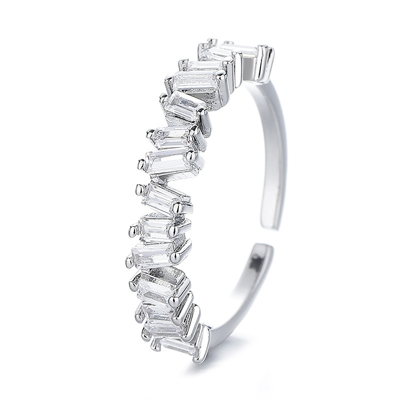 The New Kimoj Ring Features A Cold And Irregular Zircon Style. It Exudes A Light Luxury, Niche, Exquisite And High-End Feel. The Ring Is Fashionable And Individual Item Picture