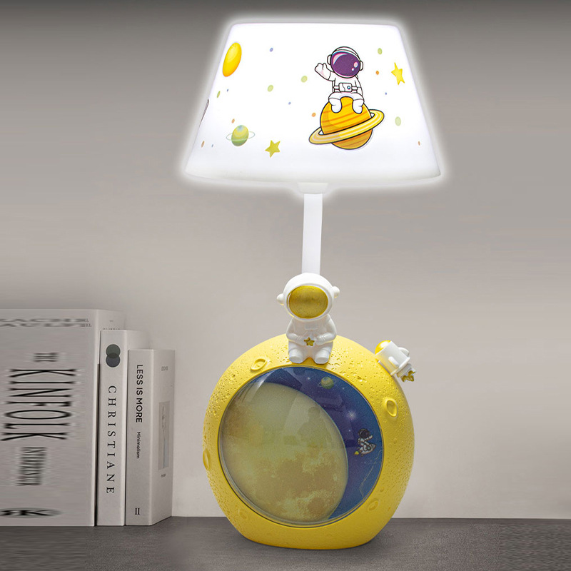 Astronaut Moon Lamp Second Gear Light Hose Angle Adjustable Usb Charging Children's Room Eye Protection Learning Light Specification drawing