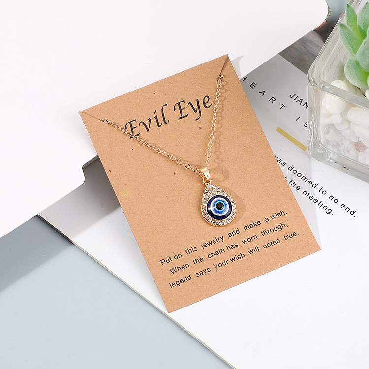 European and American cross-border multi-style alloy Turkish blue eye pendant necklace, Devil's Eye necklace, women's foreign trade necklace Specification image