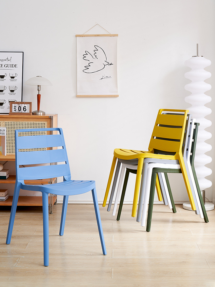 Pp Plastic Dining Chair Adult Hollow Breathable Chair Training Exhibition Exhibition Chair Can Be Stacked Dessert Restaurant Dining Chair Specification drawing