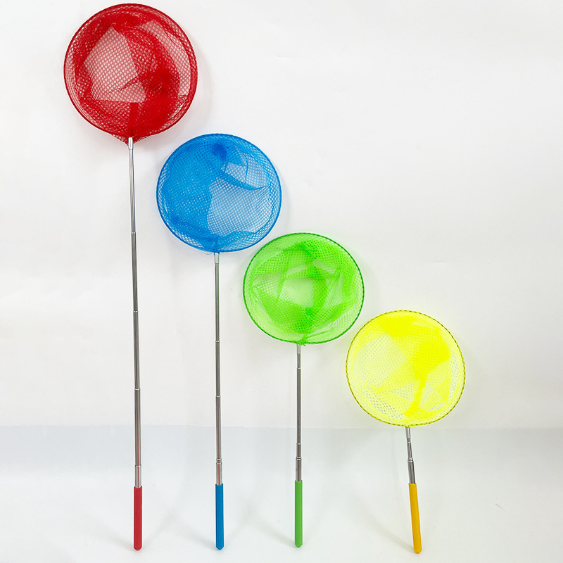 夏天不锈钢儿童伸缩捞鱼网批发户外沙滩玩具网兜公园捕虫网小抄网产品图