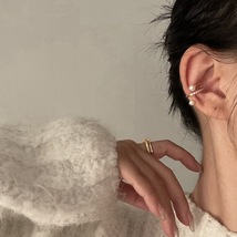 韩国小众设计感冷淡风耳夹无耳洞耳骨夹时尚气质简约波浪耳环耳饰