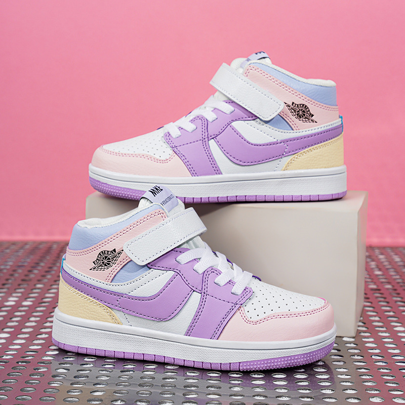 Aoogle Boys Casual Board Shoes Four Seasons Air Force One Children's Shoes Girls High Top Shoes Aj Children's Sneakers Specification drawing