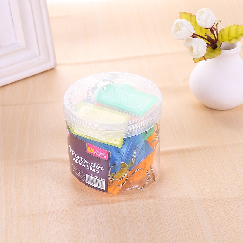 Color clear plastic key ring convenient sorting key ring luggage tag hotel tag boarding pass accessories details Picture