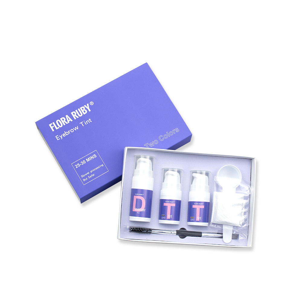 Cross-border Makeup FLORA RUBY Eyebrow Dye Cream Set, Beauty salon Quick-drying Natural Eyebrow dye and perming cream wholesale Item Picture