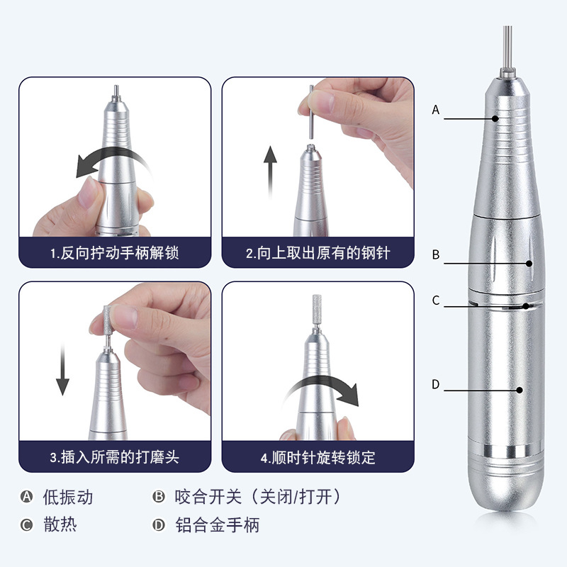 New rechargeable nail polish grinding machine, electric nail unloader, portable nail grinder, specially designed for nail salons details Picture