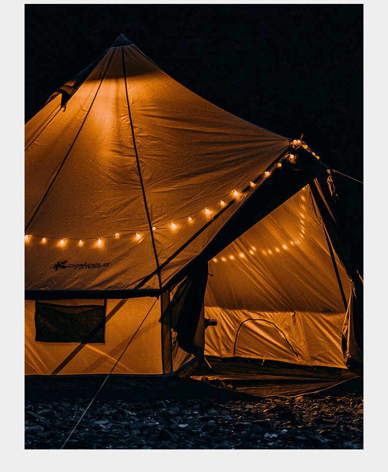 Outdoor picnic multi-person Indian waterproof family tent, light luxury yurt, camping sun protection Oxford fabric large tent pic 14