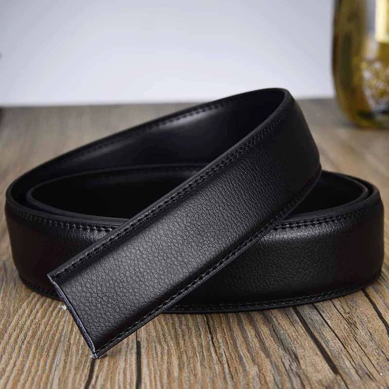 Leather Leather Men's Headless Belt 14 Grain Open Edge Automatic High-End Business Belt Does Not Lead Wenzhou Belt Men details Picture