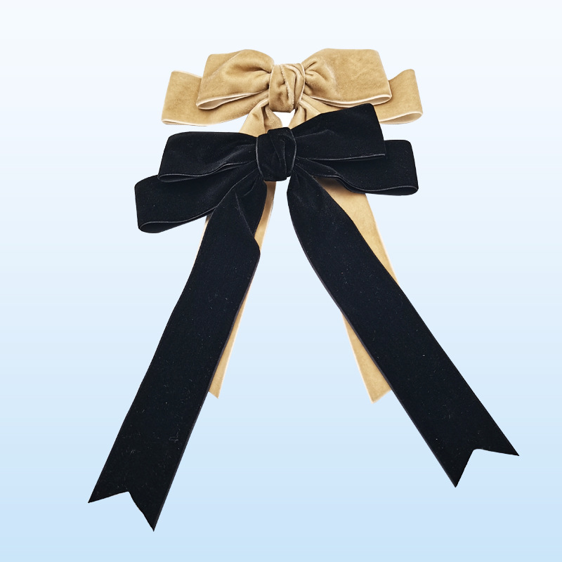 Qiwei Accessories Exclusive Qiwei Accessories Exclusive Cross-border solid Color Extra-long ribbon Bow duck Clip headwear Accessories Wholesale for women details Picture
