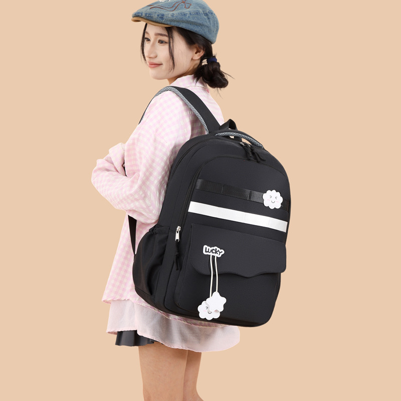 Fashionable backpacks for boys and girls, primary school students, junior high school students and senior high school students, large capacity, reduced burden, spine protection, high appearance level, large shoulder backpacks