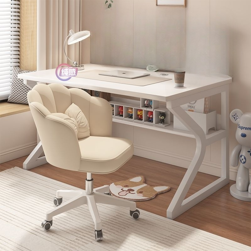 Desktop white home computer desk, simple bedroom desk, workbench table, office desk, easy gaming and e-sports desk
