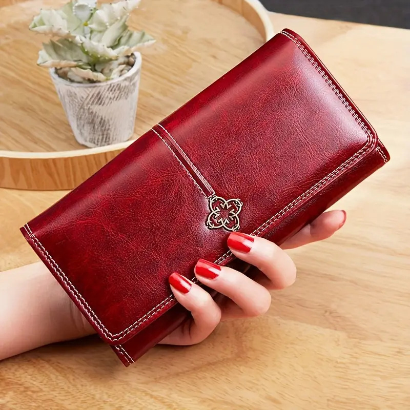 Women's long, retro zipper, large-capacity clutch, new mobile phone case, multi-functional card case, soft wallet Item Picture