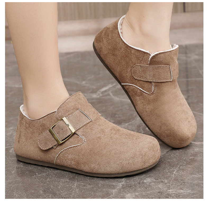 RD3206 Flat Boken shoes for women with fleece warmth, one-foot fluffy cotton shoes, 2025 new autumn and winter bean shoes pic 17