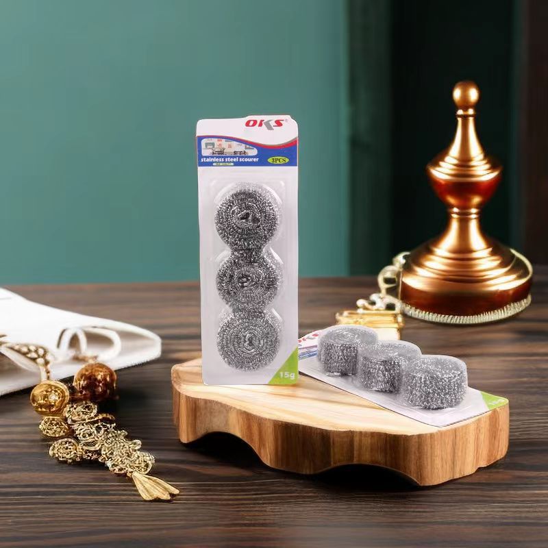 Household Steel Wire Ball Stainless Steel Cleaning Ball Pot Scrub Wash Dishes Brush Steel Ball Kitchen Dish Cleaning Ball Oks Specification drawing