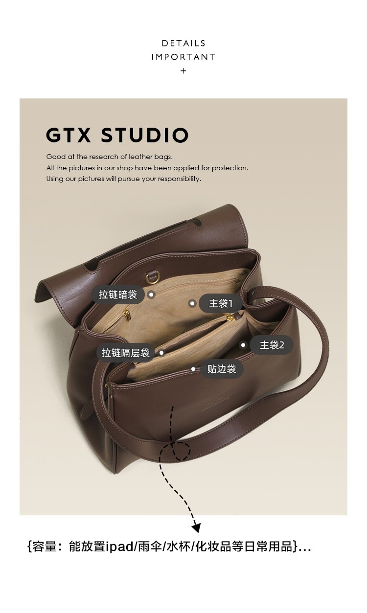 真皮女包高级感手提单肩包牛皮简约时尚大容量百搭斜挎包2025新款详情8