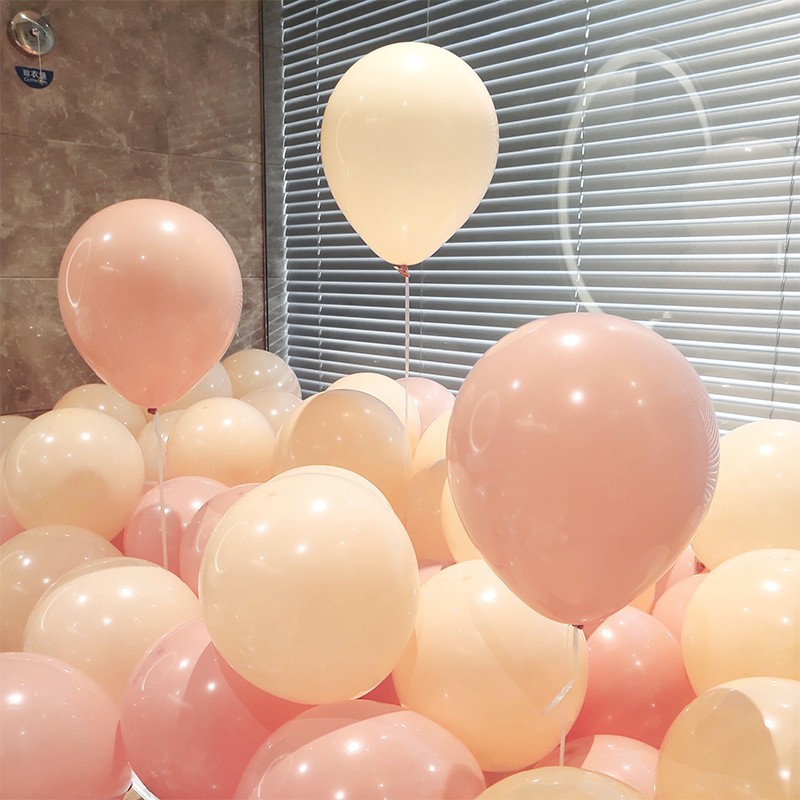 Haolin 10-inch 2.2-inch anti-haze haze balloon, green bean paste color latex balloon birthday decoration and arrangement details Picture