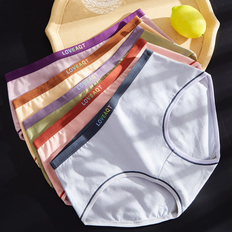 新款女士内裤薄款纯棉石墨烯裆部中腰少女日系可爱女生内裤批发