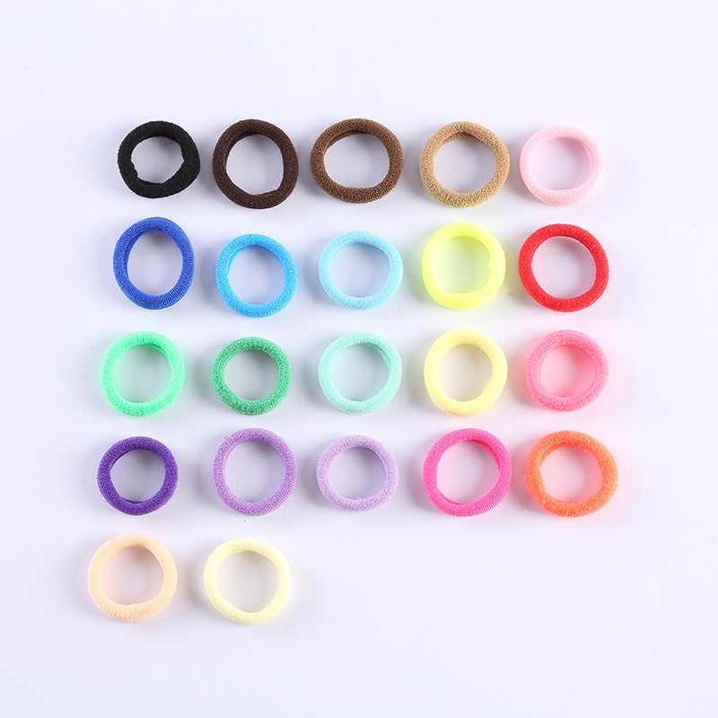 Korean-style towel ring, colorful children's ponytail hair tie, girlish heart, Instagram high-elasticity hair band, 30 pieces per can Specification image